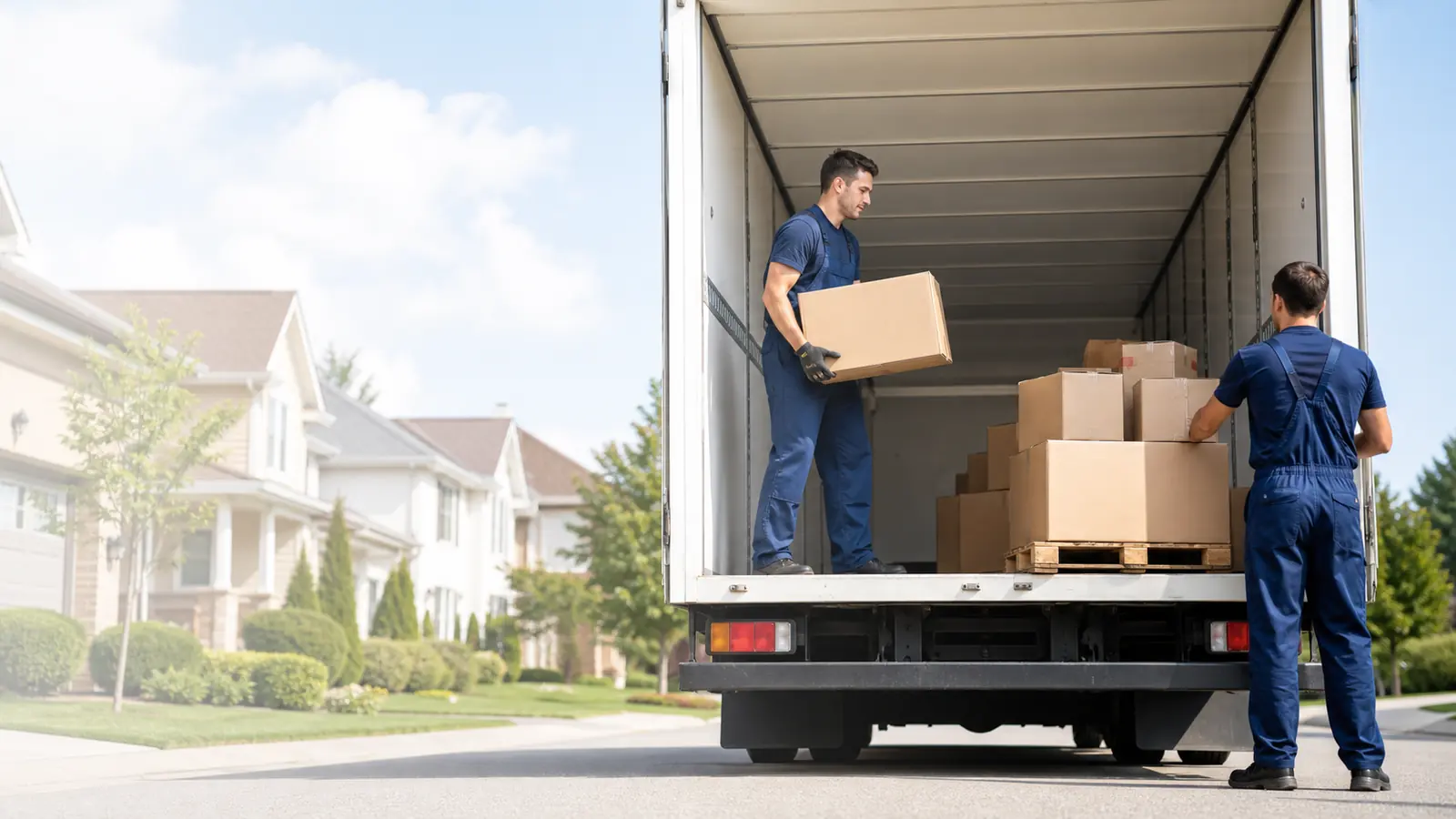A.M Moving crew loading a moving truck